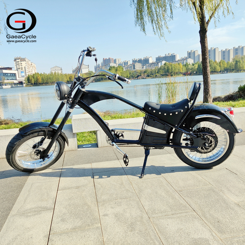Vintage Chopper Electric Scooter Bike 48v 500w Rear Motor 12ah Battery ebike Carbon Steel Frame Electric Bicycle