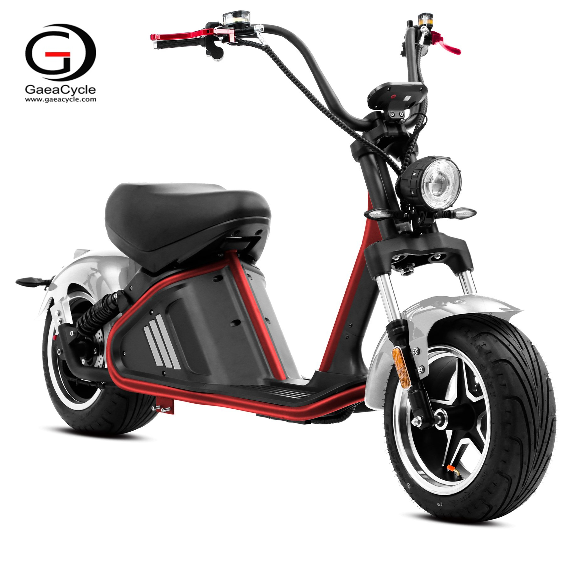 GaeaCycle M2 3000W 60V40AH 42 Mph 50+ Miles 12 Inch Fat Tire Electric Motorcycle Scooter